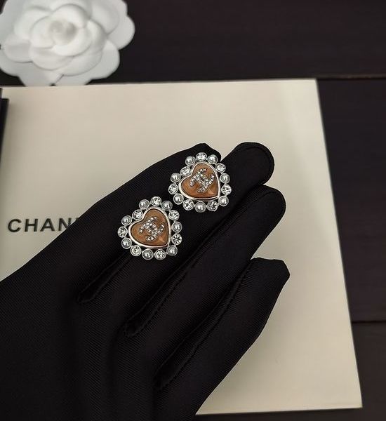 Chanel New Pink Heart Earrings