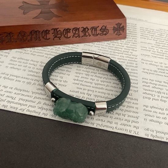 Chrome Hearts Pixiu Pattern Leather Rope Bracelet