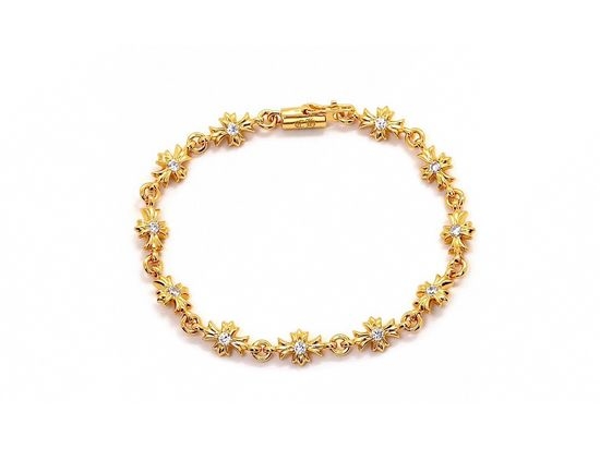 Chrome Hearts Elegant Gold Plated Cross Bracelet