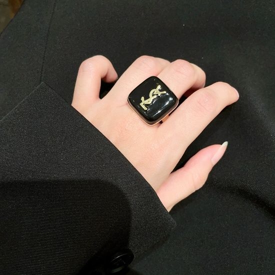 Yves Saint Laurent YSL Square Letter Engraved Ring