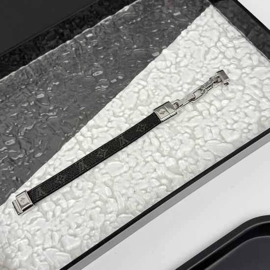 Louis Vuitton LV Leather Canvas Chain Bracelet
