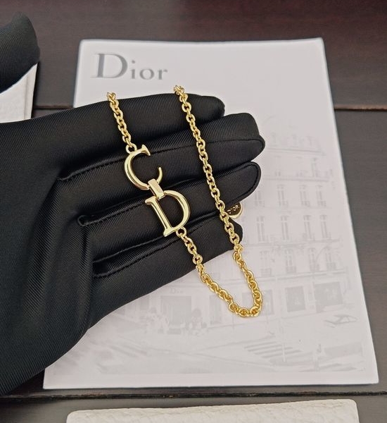 Christian Dior CD Dainty CD Pendant Necklace