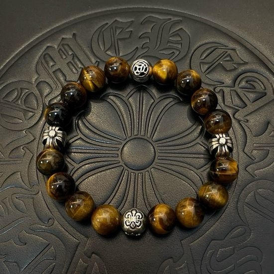 Chrome Hearts Tiger s Eye Cross Bracelet