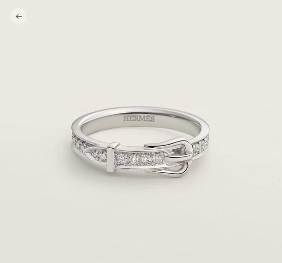 Hermes Buckle Design Micro Pave Ring