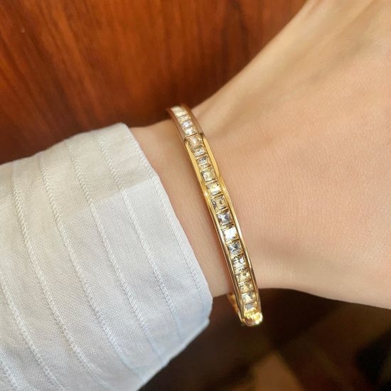 Christian Dior CD Crystal Decorated Delicate Bangle