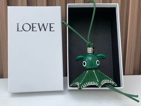 Loewe Green Leather Handmade Bag Charm