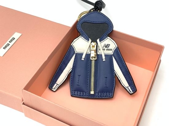 Miu Miu Calf Leather Bag Charm with Zipper