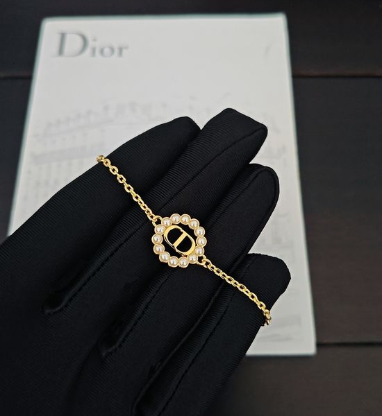 Christian Dior CD Hollow Circular Design Decorated Bracelet