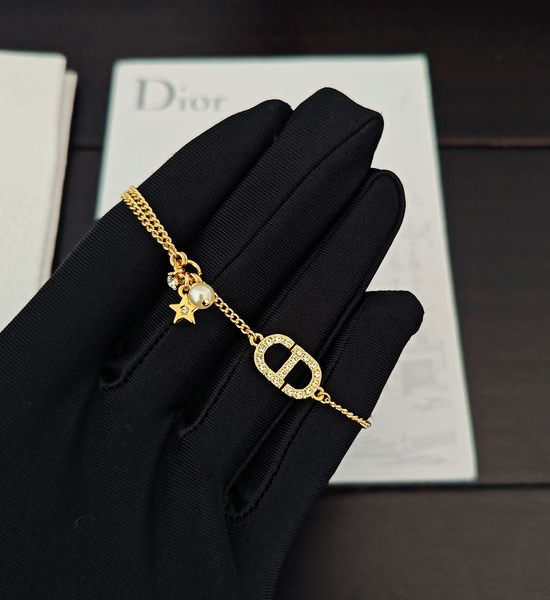 Christian Dior CD Star Double Layer Bracelet Brass