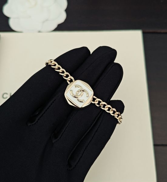 Chanel Round White Letter Bracelet