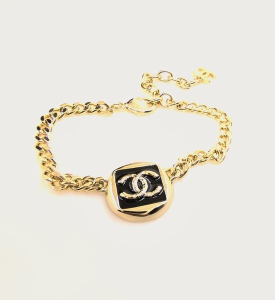 Chanel Black Square Link Bracelet