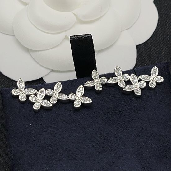 Polo Ralph Lauren Silver Four Butterfly Diamond Earrings
