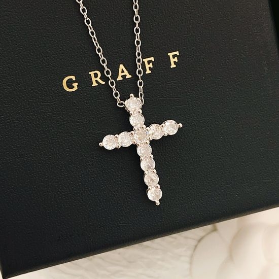 Polo Ralph Lauren Silver Diamond Cross Necklace