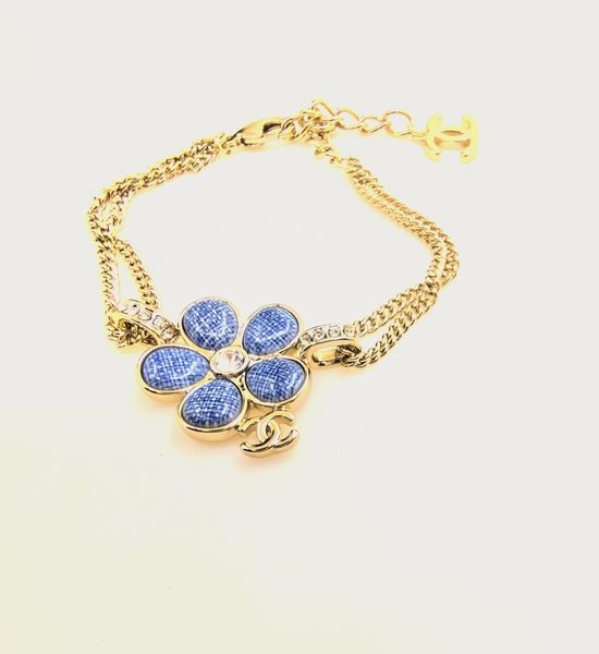 Chanel Blue Flower Double-layer Bracelet