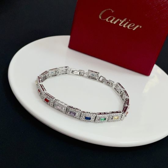 Cartier Colored Diamond Inlaid Bracelet Premium Craft
