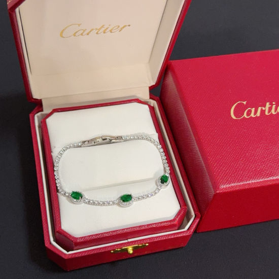 Cartier Green Diamond Inlaid Bracelet Premium Craft