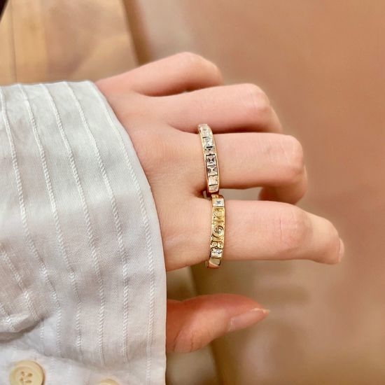 Christian Dior CD Sparkling Stackable Stylish Ring Set