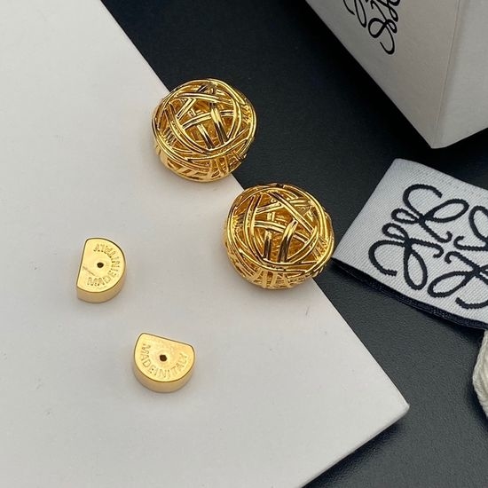 Loewe Twisted Ball Dangle Earrings Brass Durable Jewelry