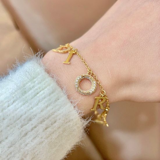 Christian Dior CD Vintage Style Brass Bracelet