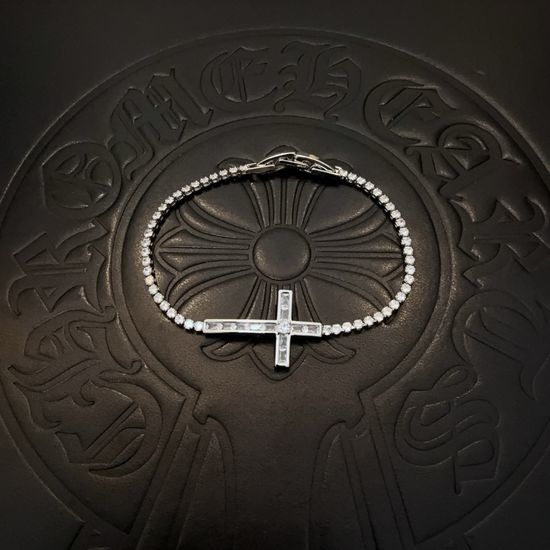 Chrome Hearts Crystal Cross Bracelet Retro Fine Jewelry