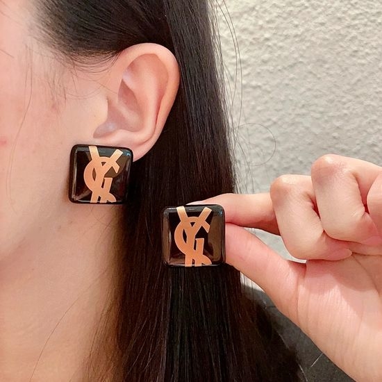 Yves Saint Laurent YSL Classic Letter Stud Earrings