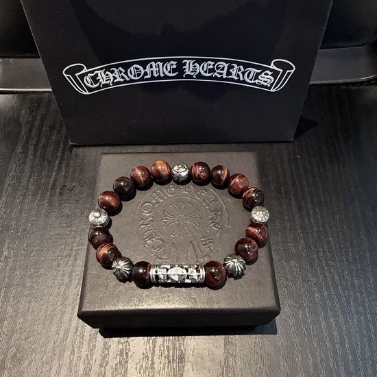 Chrome Hearts Vintage Tiger Eye Beaded Bracelet