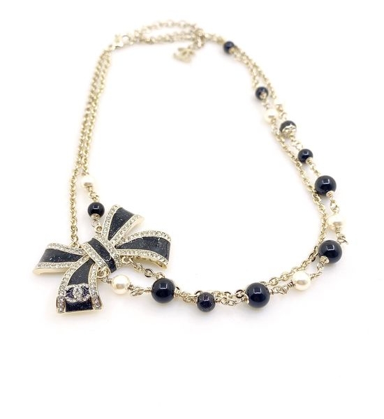 Chanel Black Bow Double Layer Necklace