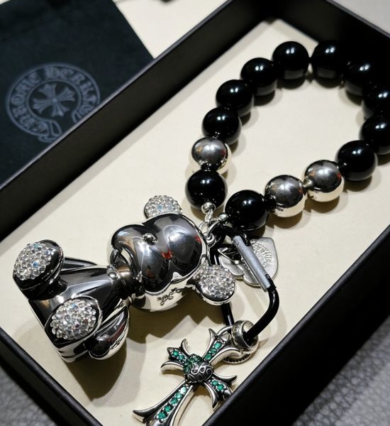 Chrome Hearts Rhinestone Metal Bear Bag Charm