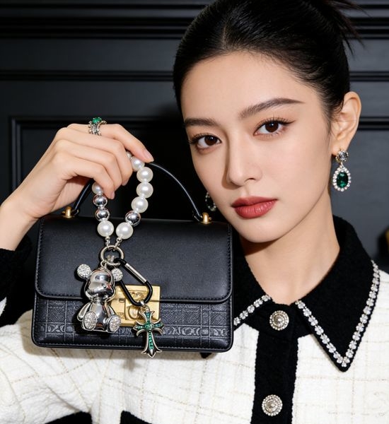 Chrome Hearts Pearl Silver Bear Bag Pendant