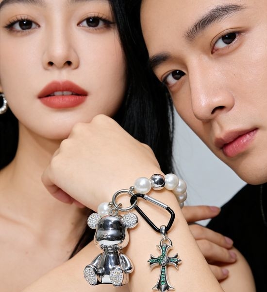 Chrome Hearts Pearl Silver Bear Bag Charm