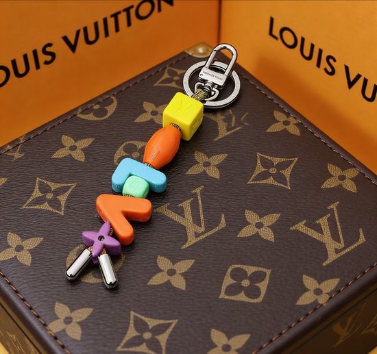 Louis Vuitton LV Beaded Bag Charm Key Ring Accessory