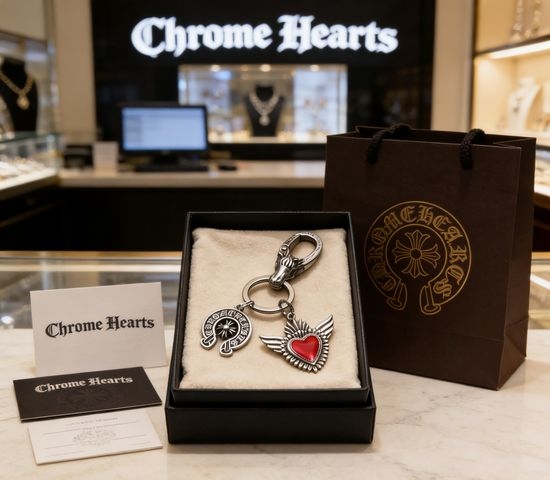 Chrome Hearts Vintage Silver Skull Decor Keychain