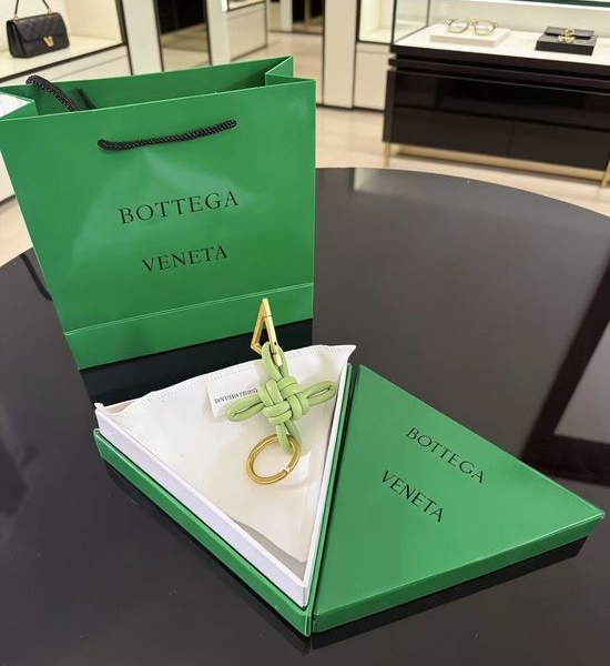 Bottega Veneta BV Woven Lambskin Leather Keychain