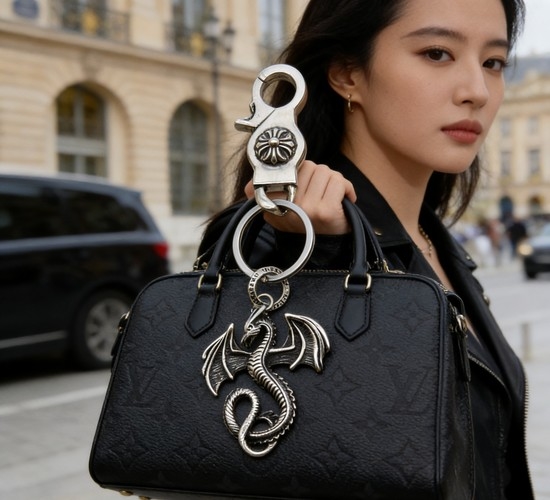 Chrome Hearts Vintage Style Bag Charm Keychain