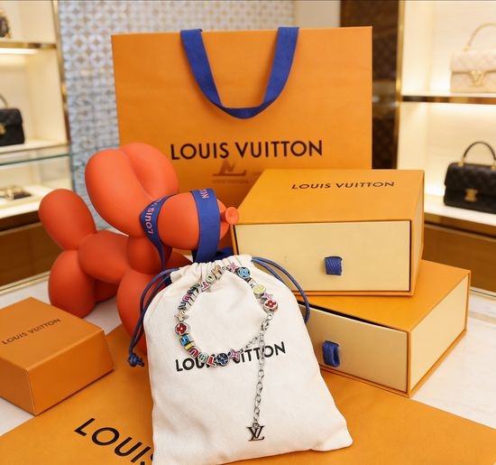 Louis Vuitton LV Crystal Beaded Letter Bracelet