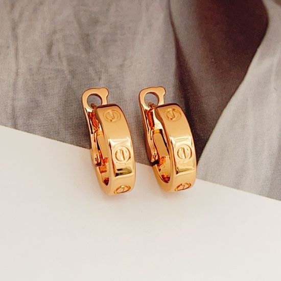 Cartier Polished Rose Gold Stud Earrings