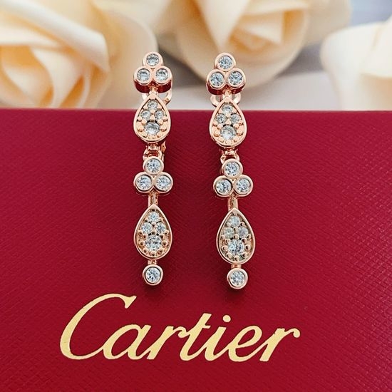 Cartier Tassel Leaf Marquise Stud Earrings