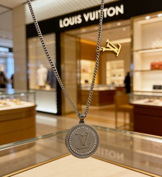 Louis Vuitton LV Rotating Round Pendant Reversible Necklace