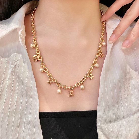 Louis Vuitton LV Classic Pattern Pendant Necklace