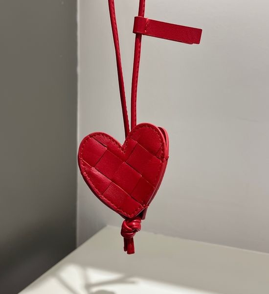 Bottega Veneta BV Red Heart Shaped Pendant Charm
