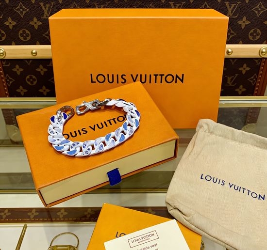 Louis Vuitton LV Blue Sky Pattern Bracelet Titanium Steel Jewelry