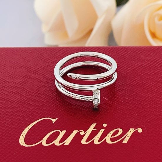 Cartier Silver Nail Design Brass Ring