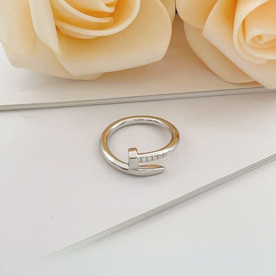Cartier Silver Tone Nail Design Statement Ring