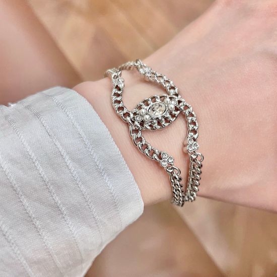 Chanel Vintage Logo Engraved Bracelet