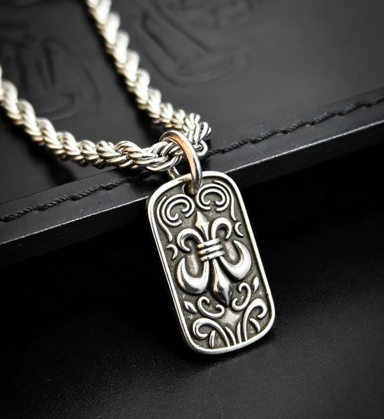 Chrome Hearts Vintage Scrollwork Pendant Twist Necklace