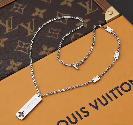 Louis Vuitton LV Titanium Steel Hip Hop Style Necklace