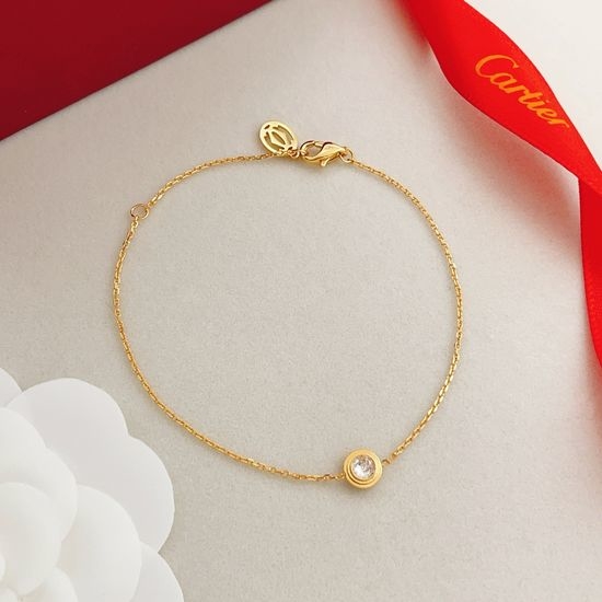 Cartier Single Diamond Golden Bracelet