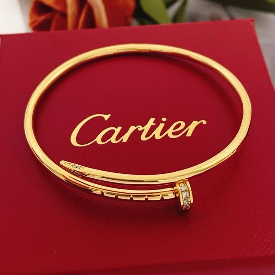 Cartier Gold Diamond Slim Nail Bangle