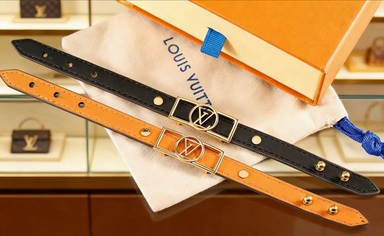 Louis Vuitton LV Adjustable Hollow Pattern Leather Bracelet