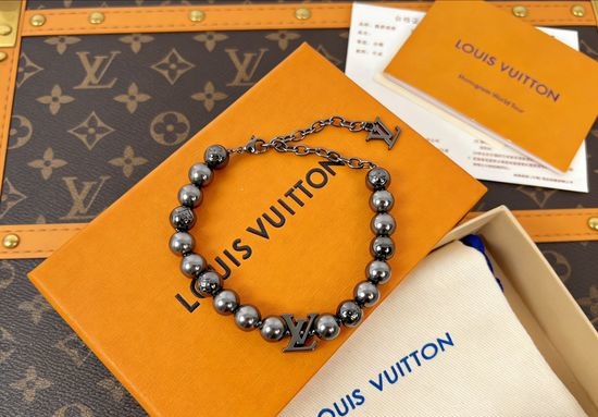 Louis Vuitton LV Pearl Engraved Beaded Adjustable Bracelet